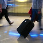 Reisende unter Stress am Airport